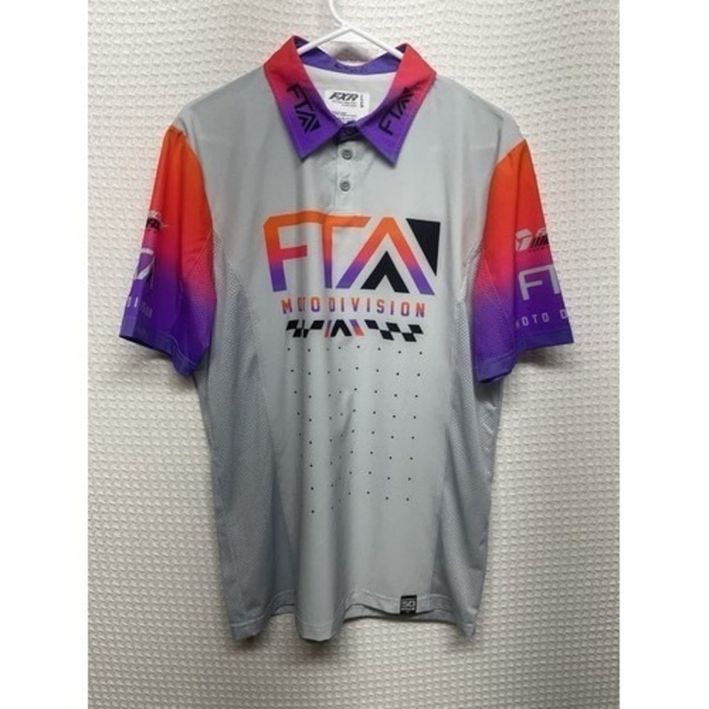 NWOT FXR UPF 50 Graphic Print MotoDivision MotoCross Polo Shirt Men Large Canada